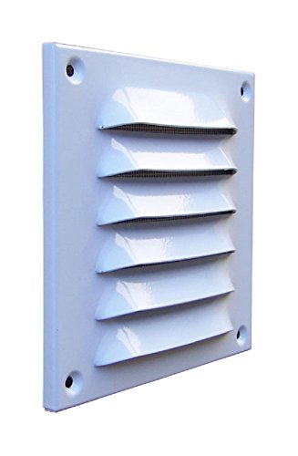 Aluminium Lüftungsgitter weiß rechteckig 14 x 14 cm von W.L. BauProdukte
