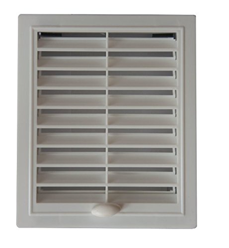 EB-Maß 100 x 160 mm, Lüftungsgitter weiss mit Einbaurahmen von W.L. BauProdukte