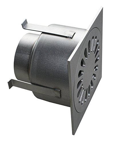Edelstahl Hofablauf 20 x 20 cm senkrechter Abgang an 110er KG Rohr von W.L. BauProdukte