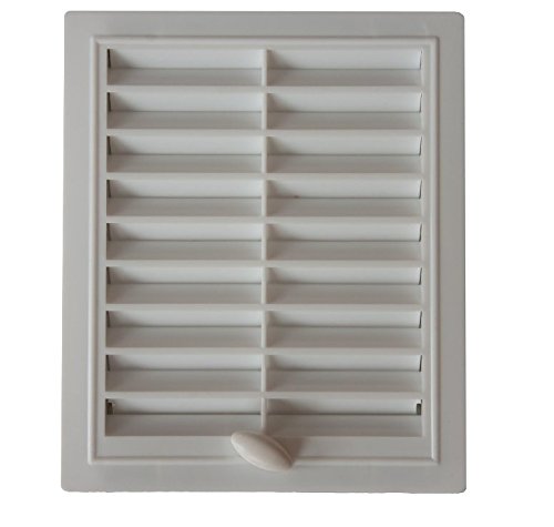 Lüftungsgitter weiss mit Einbaurahmen, EB-Maß 100 x 210 mm von W.L. BauProdukte