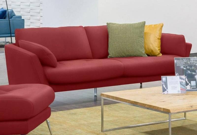 W.SCHILLIG 2,5-Sitzer softy, mit dekorativer Heftung im Sitz, Füße Chrom glänzend von W.SCHILLIG