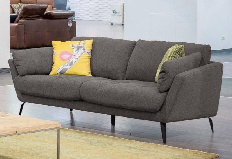 W.SCHILLIG 2-Sitzer softy, mit dekorativer Heftung im Sitz, Füße schwarz pulverbeschichtet von W.SCHILLIG