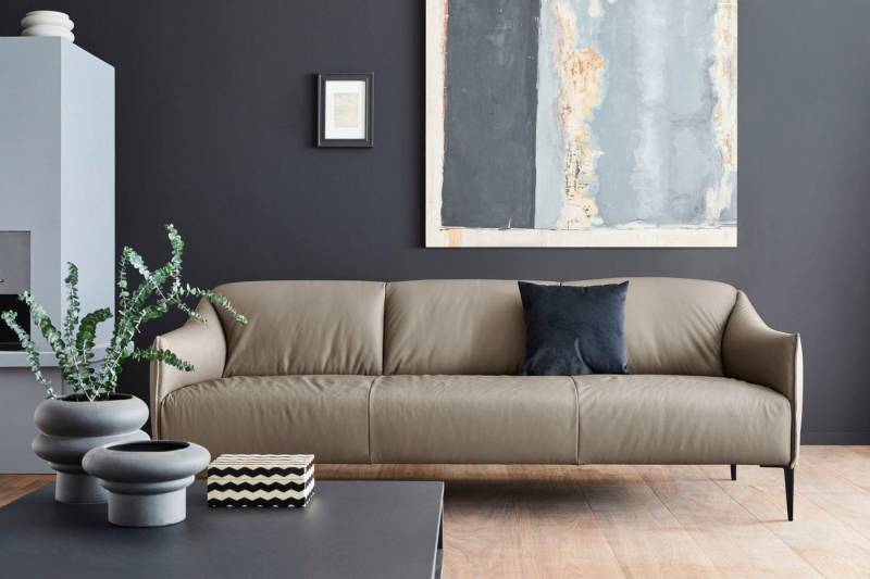 W.SCHILLIG 3-Sitzer sally, mit Metallfüßen in Schwarz pulverbeschichtet, Breite 224 cm von W.SCHILLIG