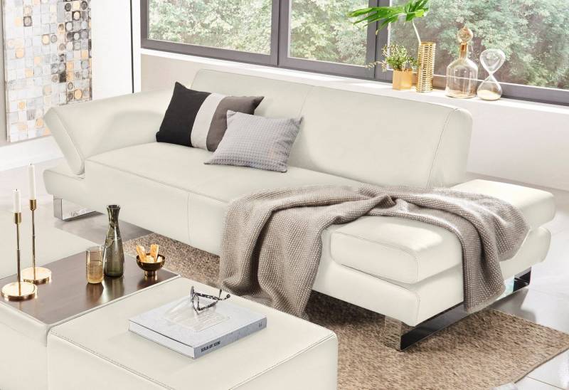 W.SCHILLIG 3-Sitzer taboo Designsofa mit hohem Sitzkomfort, mit Normaltiefe, inklusive Armlehnenverstellung, mit Kontrastnaht von W.SCHILLIG