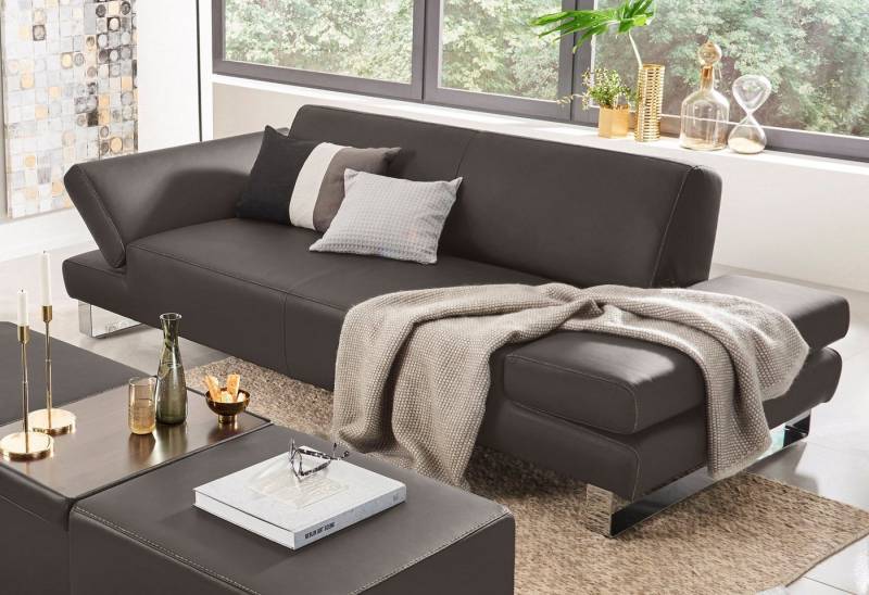 W.SCHILLIG 3-Sitzer taboo Designsofa mit hohem Sitzkomfort, mit Normaltiefe, inklusive Armlehnenverstellung, mit Kontrastnaht von W.SCHILLIG