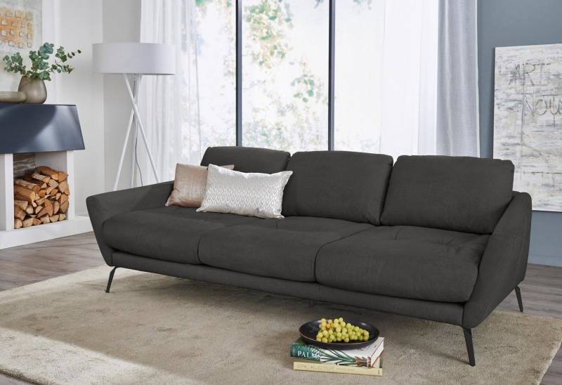 W.SCHILLIG Big-Sofa softy, mit dekorativer Heftung im Sitz, Füße schwarz pulverbeschichtet von W.SCHILLIG