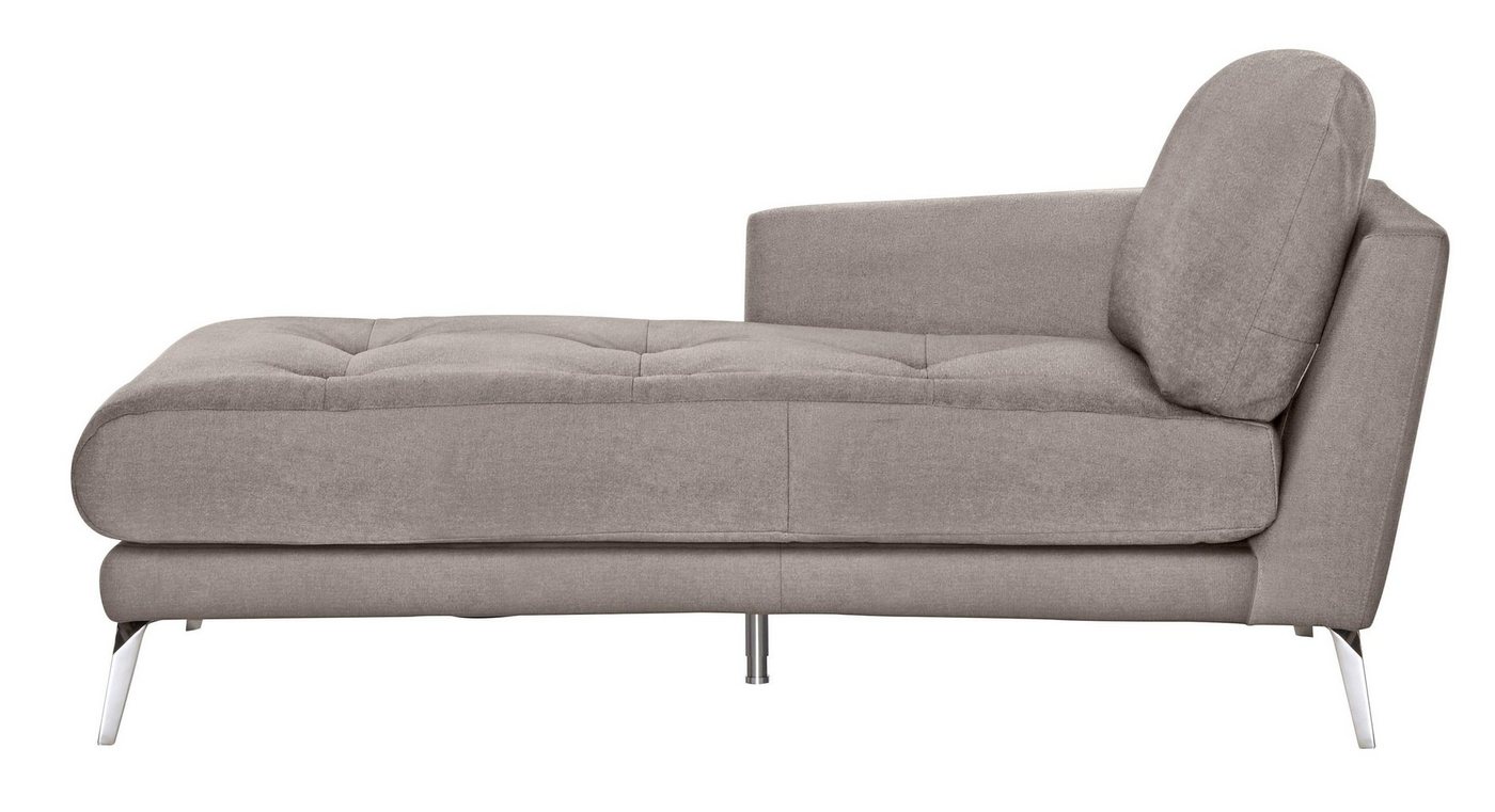 W.SCHILLIG Chaiselongue softy, mit dekorativer Heftung im Sitz, Füße Chrom glänzend von W.SCHILLIG