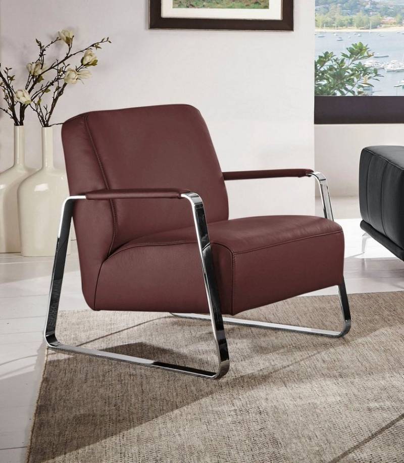 W.SCHILLIG Cocktailsessel quadroo Designsessel, Loungesessel, mit bezogenen Armlehnen, Gestell in Chrom glänzend von W.SCHILLIG
