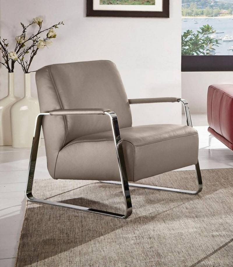 W.SCHILLIG Cocktailsessel quadroo Designsessel, Loungesessel, mit bezogenen Armlehnen, Gestell in Chrom glänzend von W.SCHILLIG