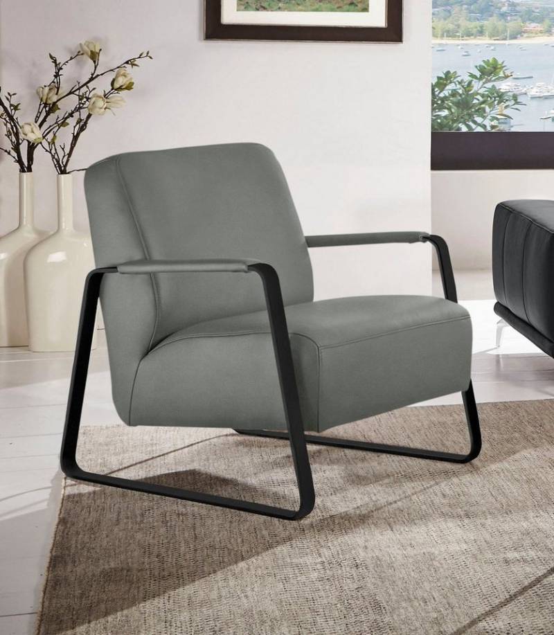 W.SCHILLIG Cocktailsessel quadroo Loungesessel, mit bezogenen Armlehnen, Gestell in Schwarz pulverbeschichtet von W.SCHILLIG