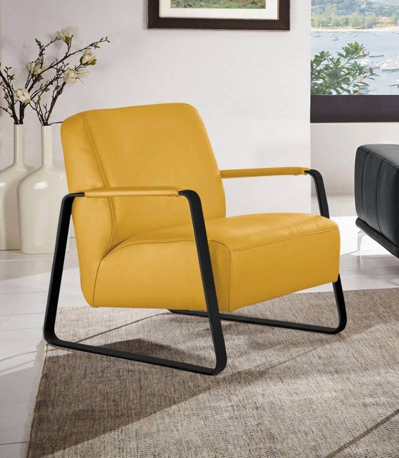 W.SCHILLIG Cocktailsessel quadroo Loungesessel, mit bezogenen Armlehnen, Gestell in Schwarz pulverbeschichtet von W.SCHILLIG