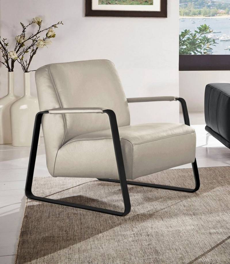 W.SCHILLIG Cocktailsessel quadroo Loungesessel, mit bezogenen Armlehnen, Gestell in Schwarz pulverbeschichtet von W.SCHILLIG