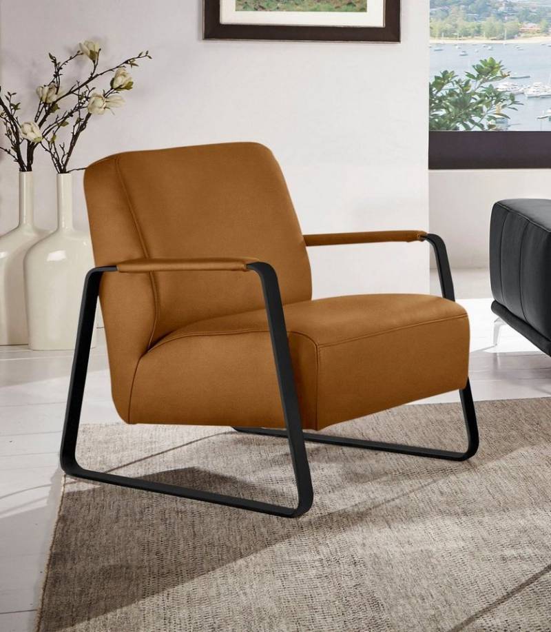 W.SCHILLIG Cocktailsessel quadroo Loungesessel, mit bezogenen Armlehnen, Gestell in Schwarz pulverbeschichtet von W.SCHILLIG