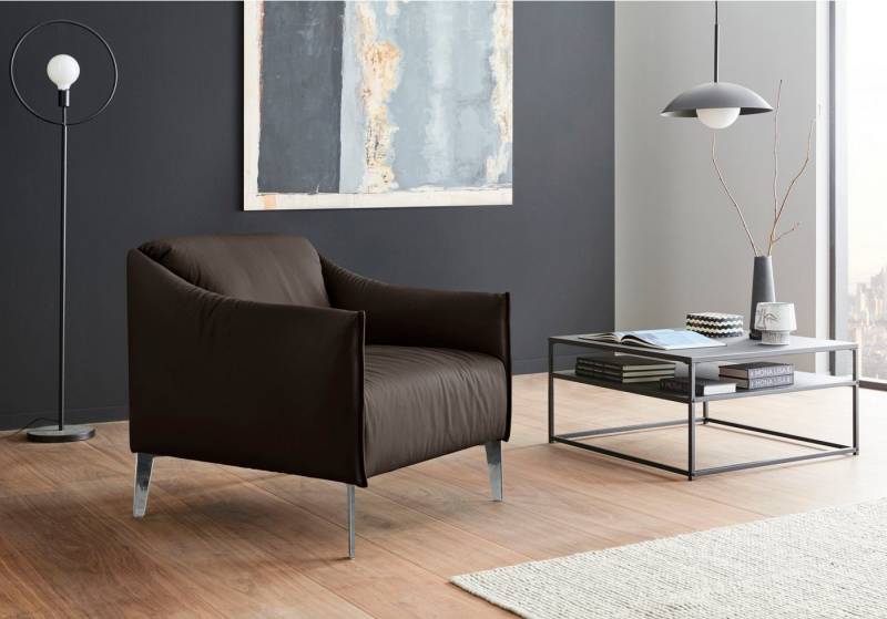 W.SCHILLIG Cocktailsessel sally Designsessel, Loungesessel, mit Metall-Winkelfüßen in Chrom glänzend von W.SCHILLIG