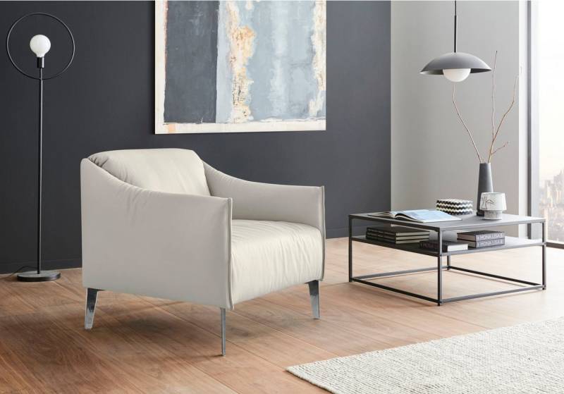 W.SCHILLIG Cocktailsessel sally Designsessel, Loungesessel, mit Metall-Winkelfüßen in Chrom glänzend von W.SCHILLIG