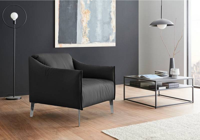 W.SCHILLIG Cocktailsessel sally Designsessel, Loungesessel, mit Metall-Winkelfüßen in Chrom glänzend von W.SCHILLIG