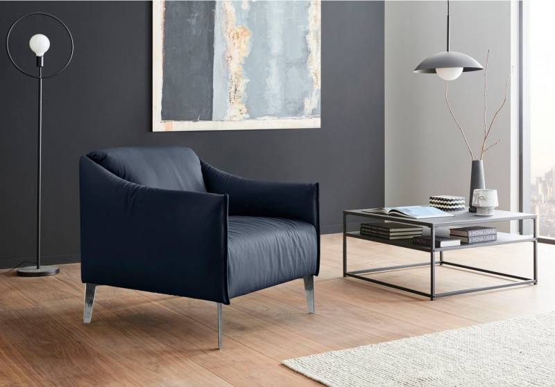W.SCHILLIG Cocktailsessel sally Designsessel, Loungesessel, mit Metall-Winkelfüßen in Chrom glänzend von W.SCHILLIG