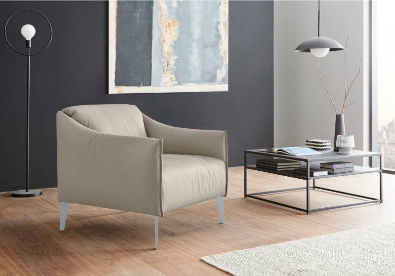 W.SCHILLIG Cocktailsessel sally, mit Metall-Winkelfüßen in Silber matt von W.SCHILLIG