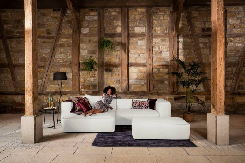 W.SCHILLIG Ecksofa around-the-block, Spar-Set, inklusive Hocker, mit eleganter Biese, mit Federkern von W.SCHILLIG
