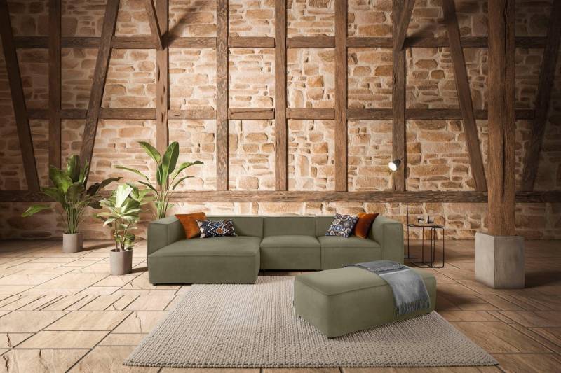 W.SCHILLIG Ecksofa around-the-block, mit eleganter Biese, mit Federkern, Breite 341 cm von W.SCHILLIG