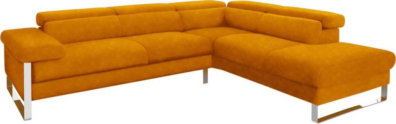 W.SCHILLIG Ecksofa finn, toller Sitzkomfort, L-Form, hochwertige Verarbeitungsdetails, German Design Award 2016, Fußgestell Chrom glänzend, Breite 281 cm von W.SCHILLIG