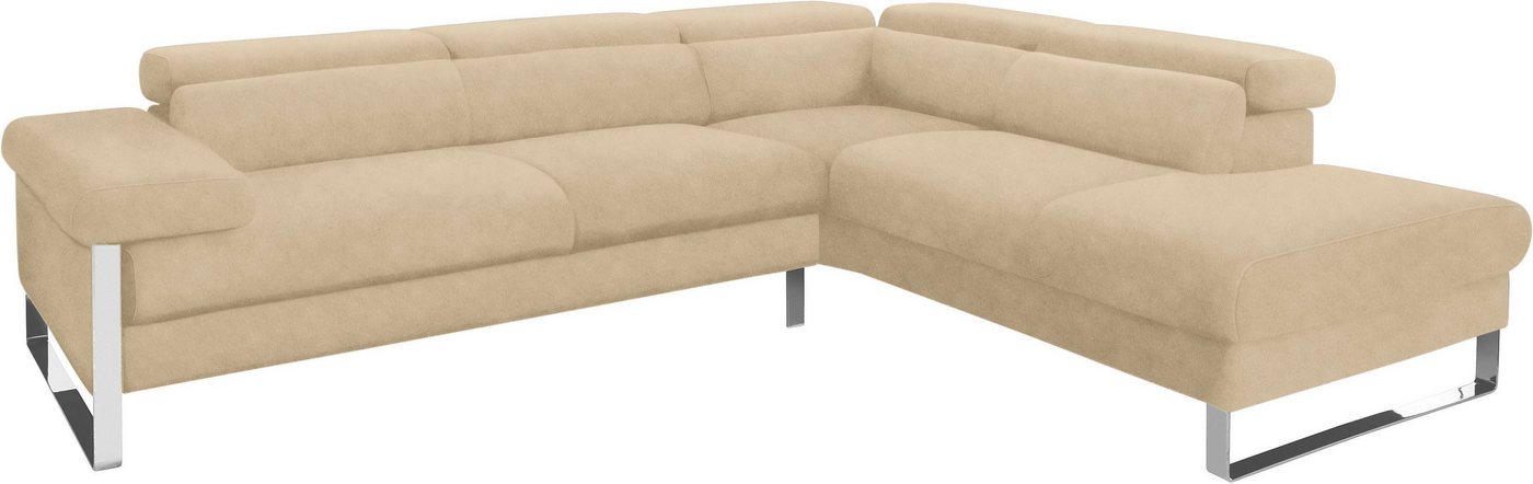 W.SCHILLIG Ecksofa finn, German Design Award 2016, Fußgestell Chrom glänzend, Breite 281 cm von W.SCHILLIG