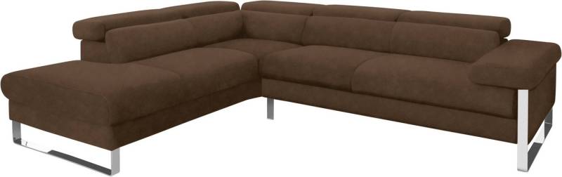 W.SCHILLIG Ecksofa finn, toller Sitzkomfort, L-Form, hochwertige Verarbeitungsdetails, German Design Award 2016, Fußgestell Chrom glänzend, Breite 281 cm von W.SCHILLIG