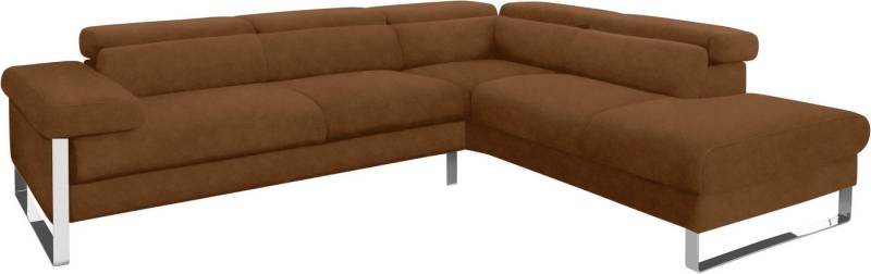 W.SCHILLIG Ecksofa finn, toller Sitzkomfort, L-Form, hochwertige Verarbeitungsdetails, German Design Award 2016, Fußgestell Chrom glänzend, Breite 281 cm von W.SCHILLIG