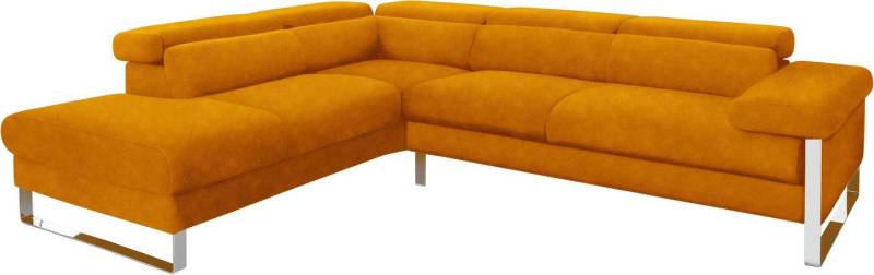 W.SCHILLIG Ecksofa finn, toller Sitzkomfort, L-Form, hochwertige Verarbeitungsdetails, German Design Award 2016, Fußgestell Chrom glänzend, Breite 281 cm von W.SCHILLIG