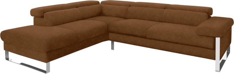 W.SCHILLIG Ecksofa finn, toller Sitzkomfort, L-Form, hochwertige Verarbeitungsdetails, German Design Award 2016, Fußgestell Chrom glänzend, Breite 281 cm von W.SCHILLIG