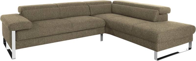 W.SCHILLIG Ecksofa finn, toller Sitzkomfort, L-Form, hochwertige Verarbeitungsdetails, German Design Award 2016, Fußgestell Chrom glänzend, Breite 281 cm von W.SCHILLIG