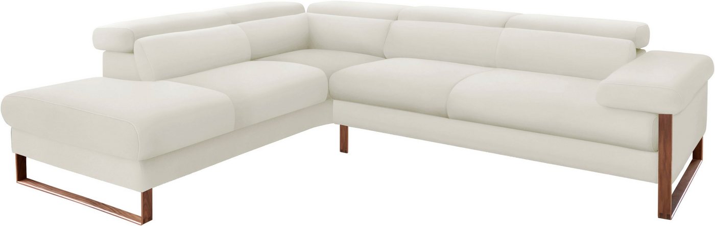 W.SCHILLIG Ecksofa finn, German Design Award 2016, Fußgestell Nussbaum natur, Breite 281 cm von W.SCHILLIG