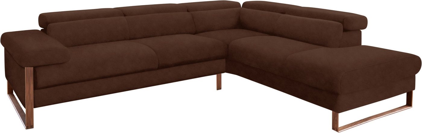 W.SCHILLIG Ecksofa finn, German Design Award 2016, Fußgestell Nussbaum natur, Breite 281 cm von W.SCHILLIG