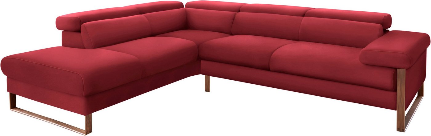 W.SCHILLIG Ecksofa finn, German Design Award 2016, Fußgestell Nussbaum natur, Breite 281 cm von W.SCHILLIG