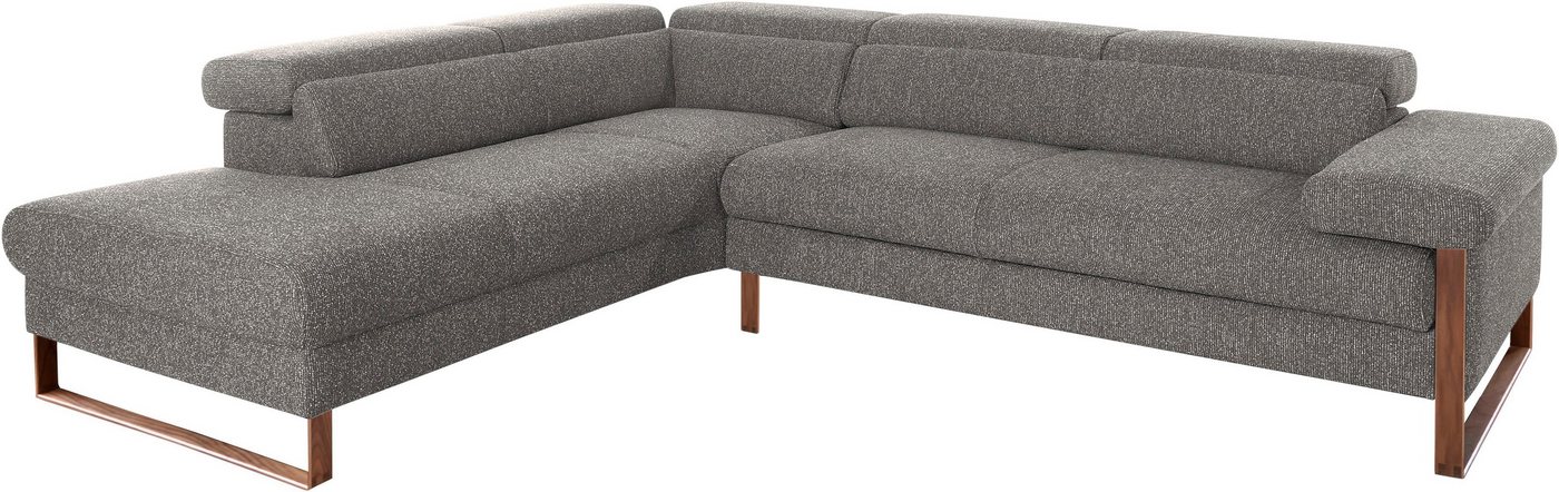 W.SCHILLIG Ecksofa finn, German Design Award 2016, Fußgestell Nussbaum natur, Breite 281 cm von W.SCHILLIG