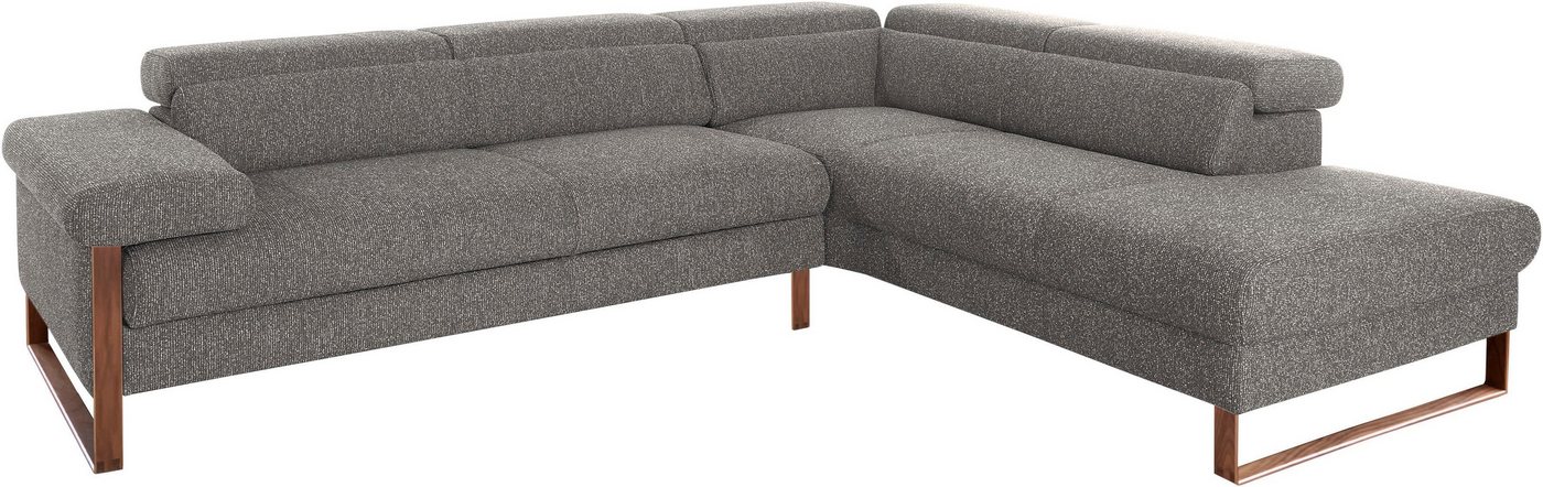 W.SCHILLIG Ecksofa finn, German Design Award 2016, Fußgestell Nussbaum natur, Breite 281 cm von W.SCHILLIG