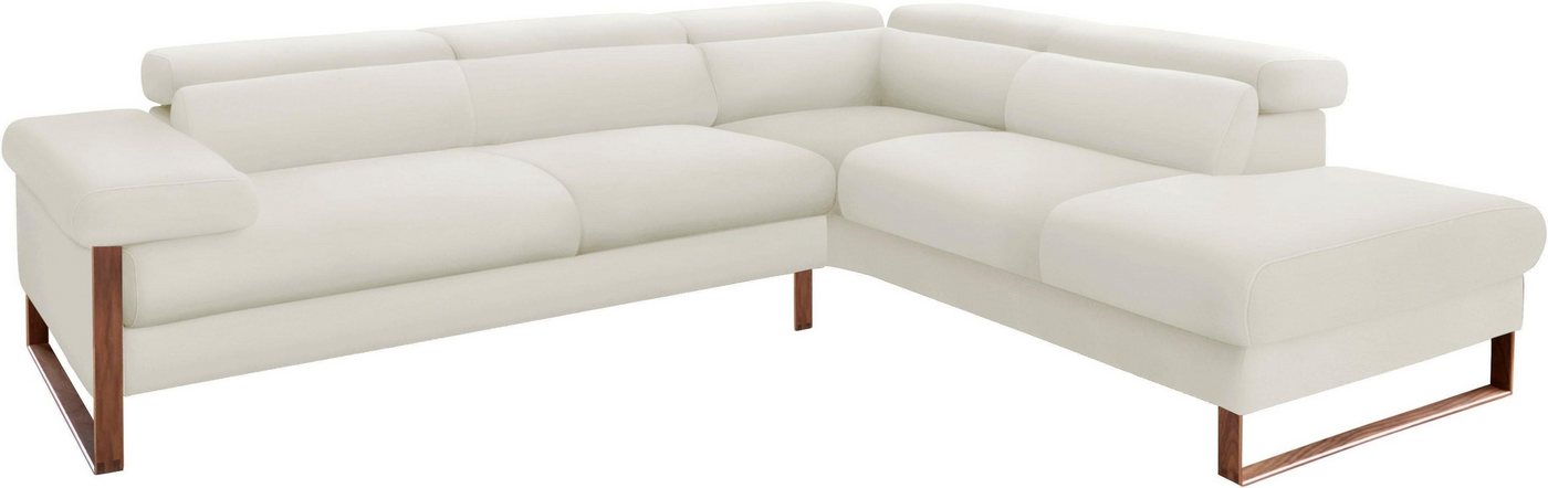 W.SCHILLIG Ecksofa finn, German Design Award 2016, Fußgestell Nussbaum natur, Breite 281 cm von W.SCHILLIG