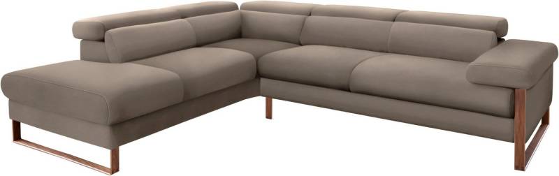 W.SCHILLIG Ecksofa finn, German Design Award 2016, Fußgestell Nussbaum natur, Breite 281 cm von W.SCHILLIG