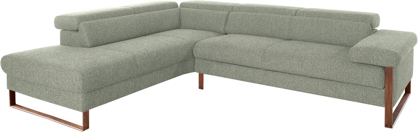 W.SCHILLIG Ecksofa finn, German Design Award 2016, Fußgestell Nussbaum natur, Breite 281 cm von W.SCHILLIG