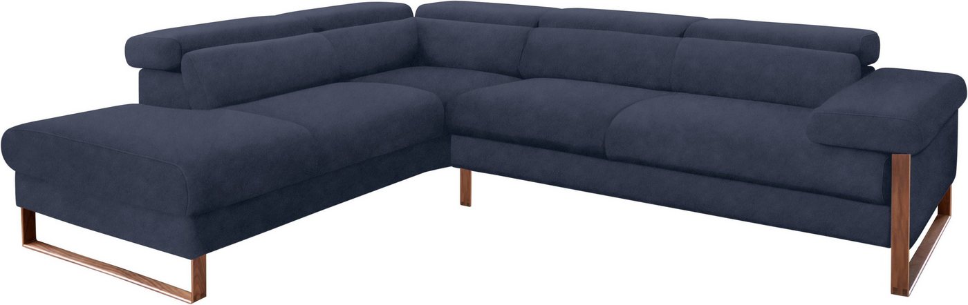 W.SCHILLIG Ecksofa finn, German Design Award 2016, Fußgestell Nussbaum natur, Breite 281 cm von W.SCHILLIG