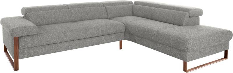 W.SCHILLIG Ecksofa finn, Designsofa mit tollem Sitzkomfort, bequem, L-Form, German Design Award 2016, Fußgestell Nussbaum natur, Breite 281 cm von W.SCHILLIG