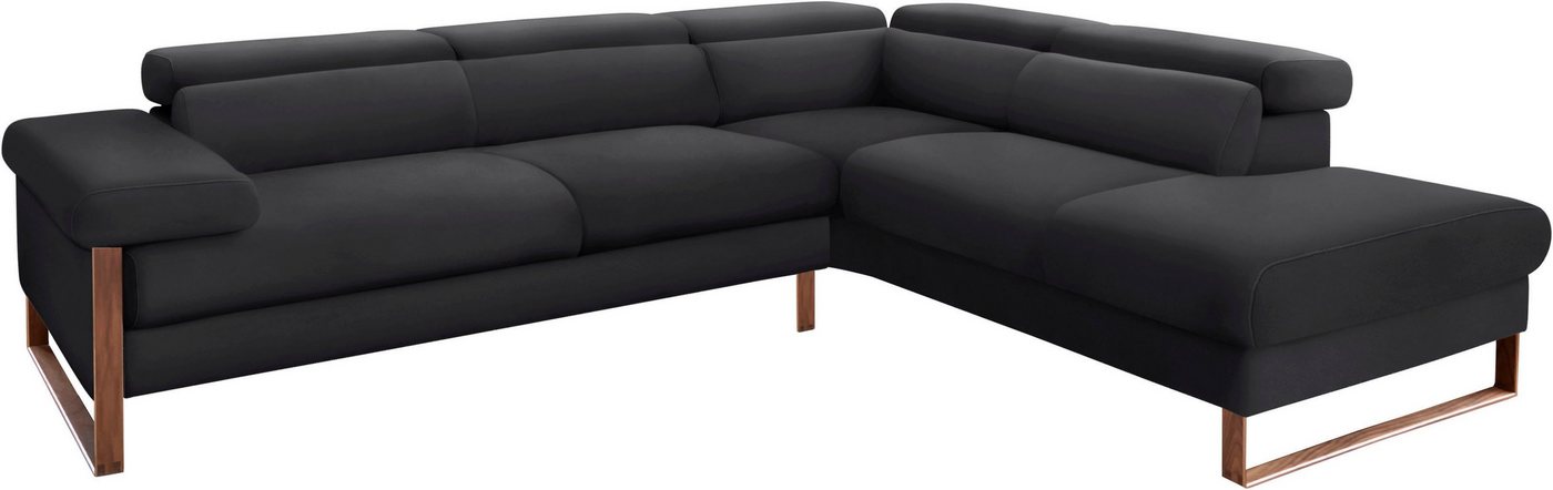 W.SCHILLIG Ecksofa finn, German Design Award 2016, Fußgestell Nussbaum natur, Breite 281 cm von W.SCHILLIG