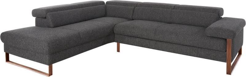 W.SCHILLIG Ecksofa finn, Designsofa mit tollem Sitzkomfort, bequem, L-Form, German Design Award 2016, Fußgestell Nussbaum natur, Breite 281 cm von W.SCHILLIG
