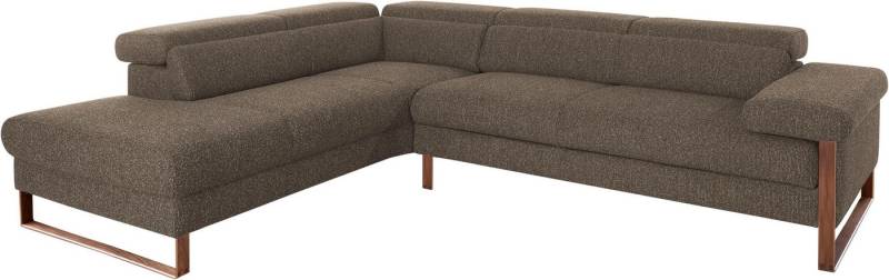 W.SCHILLIG Ecksofa finn, German Design Award 2016, Fußgestell Nussbaum natur, Breite 281 cm von W.SCHILLIG