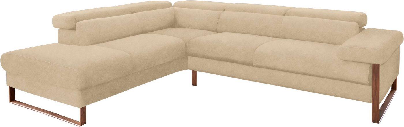 W.SCHILLIG Ecksofa finn, German Design Award 2016, Fußgestell Nussbaum natur, Breite 281 cm von W.SCHILLIG