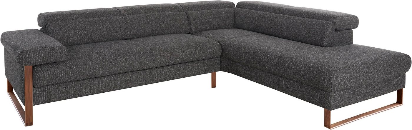 W.SCHILLIG Ecksofa finn, German Design Award 2016, Fußgestell Nussbaum natur, Breite 281 cm von W.SCHILLIG