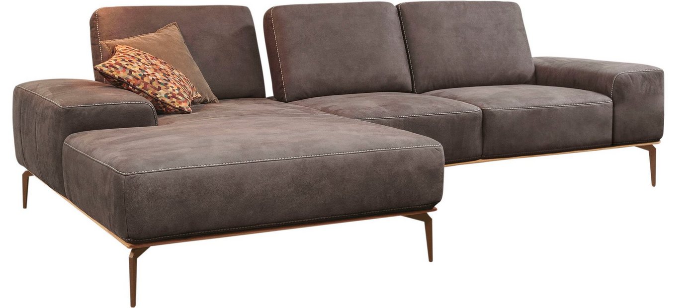 W.SCHILLIG Ecksofa run, mit Holzsockel, Füße in Bronze pulverbeschichtet, Breite 279 cm von W.SCHILLIG