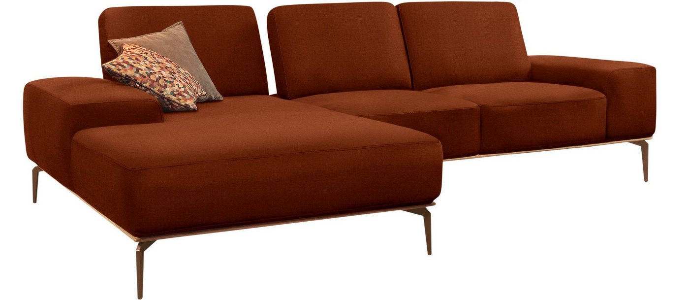 W.SCHILLIG Ecksofa run, mit Holzsockel, Füße in Bronze pulverbeschichtet, Breite 279 cm von W.SCHILLIG