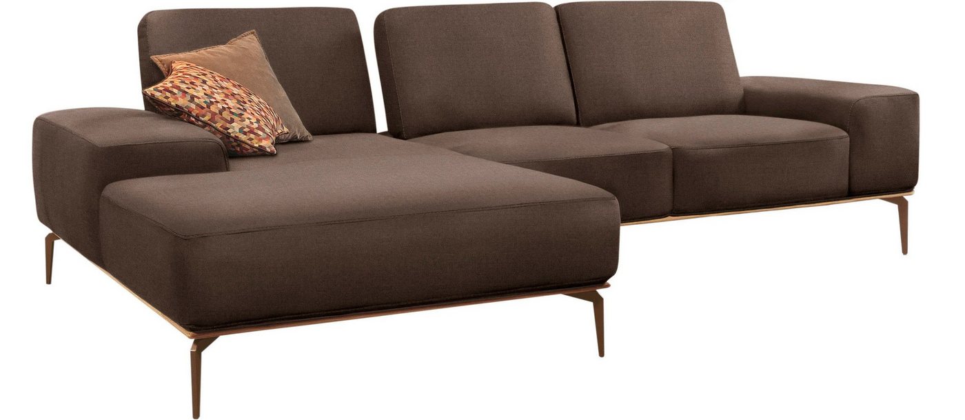 W.SCHILLIG Ecksofa run, mit Holzsockel, Füße in Bronze pulverbeschichtet, Breite 279 cm von W.SCHILLIG