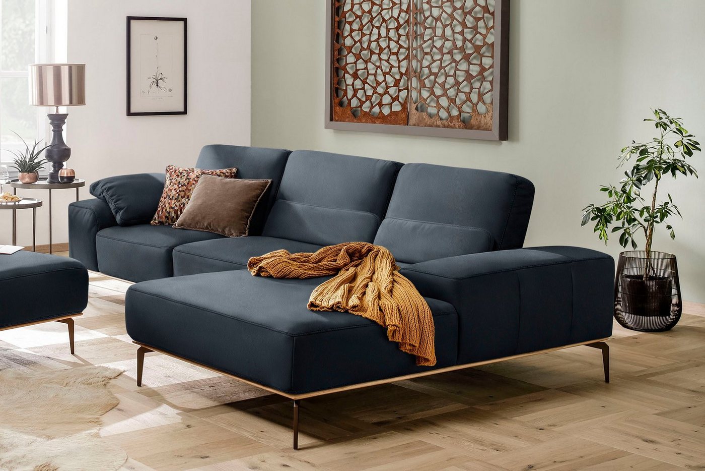 W.SCHILLIG Ecksofa run, mit Holzsockel, Füße in Bronze pulverbeschichtet, Breite 319 cm von W.SCHILLIG